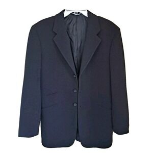Gene Meyer Sports Coat Men's 40R Black Made in Italy Polyester Blend Double Vent